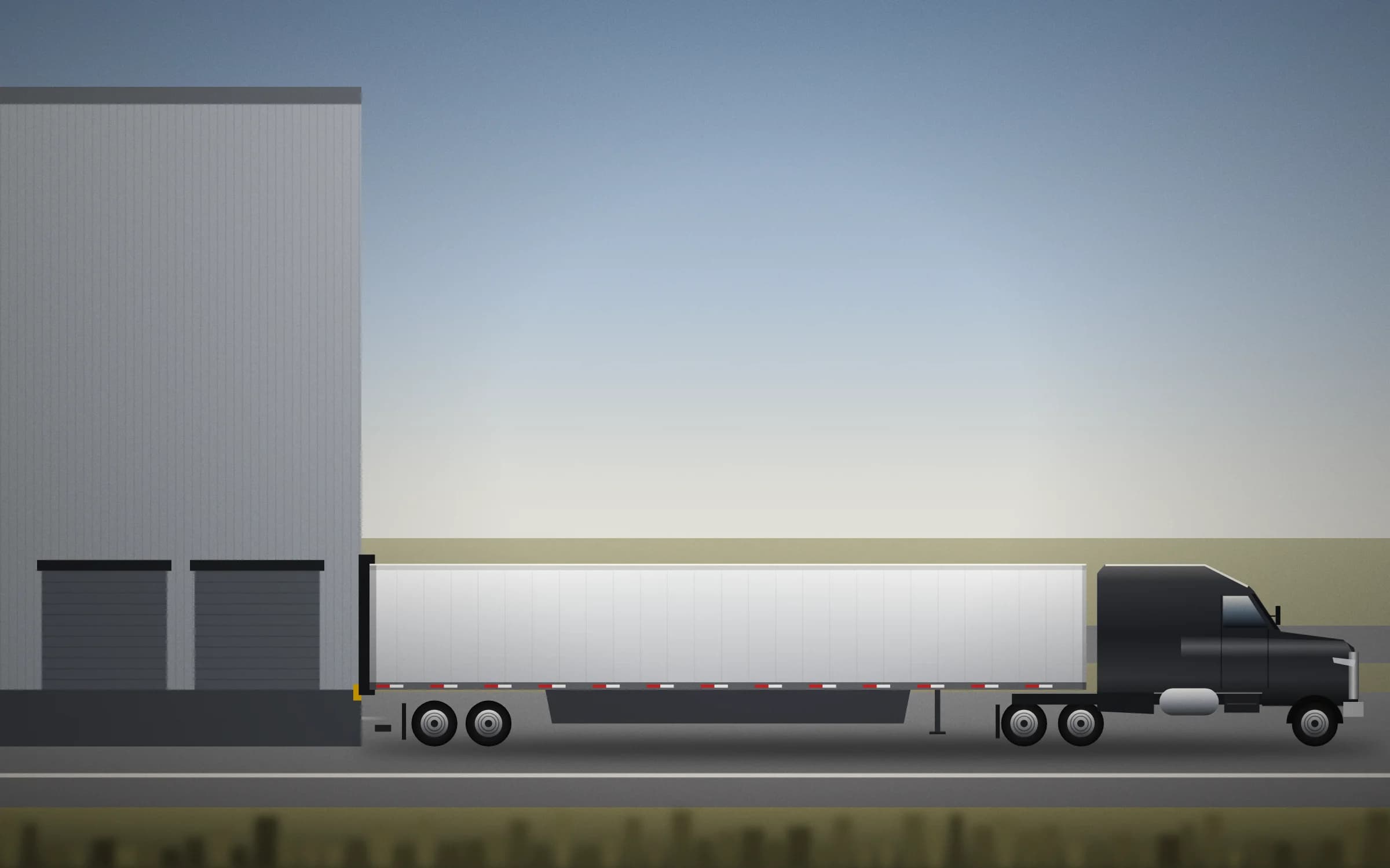 Trailer backed into a plant receiving dock